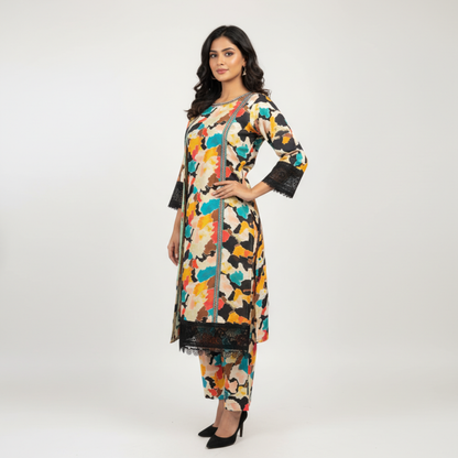 💚 Azure Mosaic Embroidered 3-Piece Lawn Suit